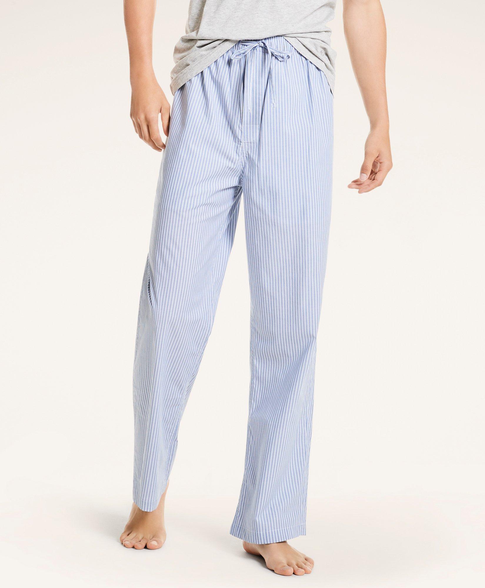 Striped Cotton Broadcloth Lounge Pants