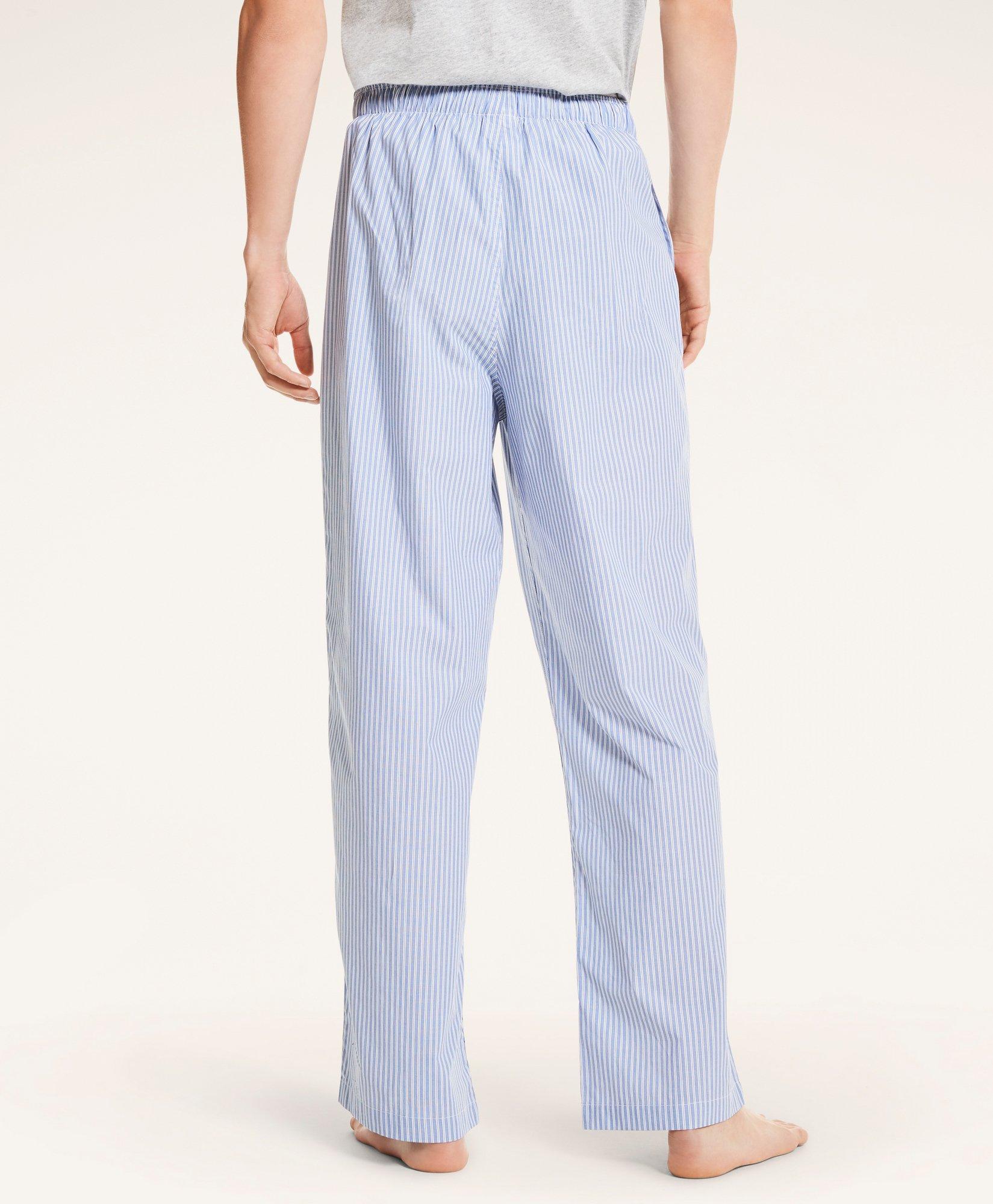 Blue and white striped pajama online pants