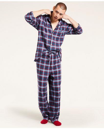 Open Plaid Flannel Pajamas, image 1
