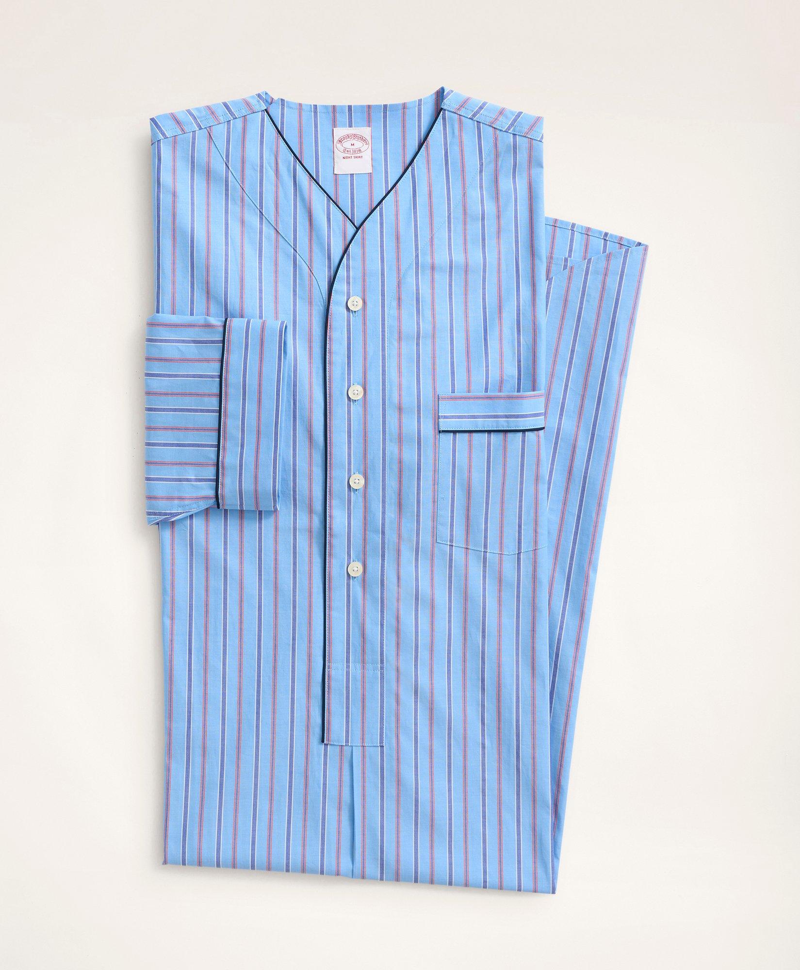 Button-down Nightshirt - Baby blue stripes