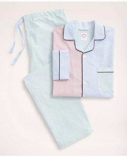 Oxford Cotton Pajamas in Fun Stripe, image 1