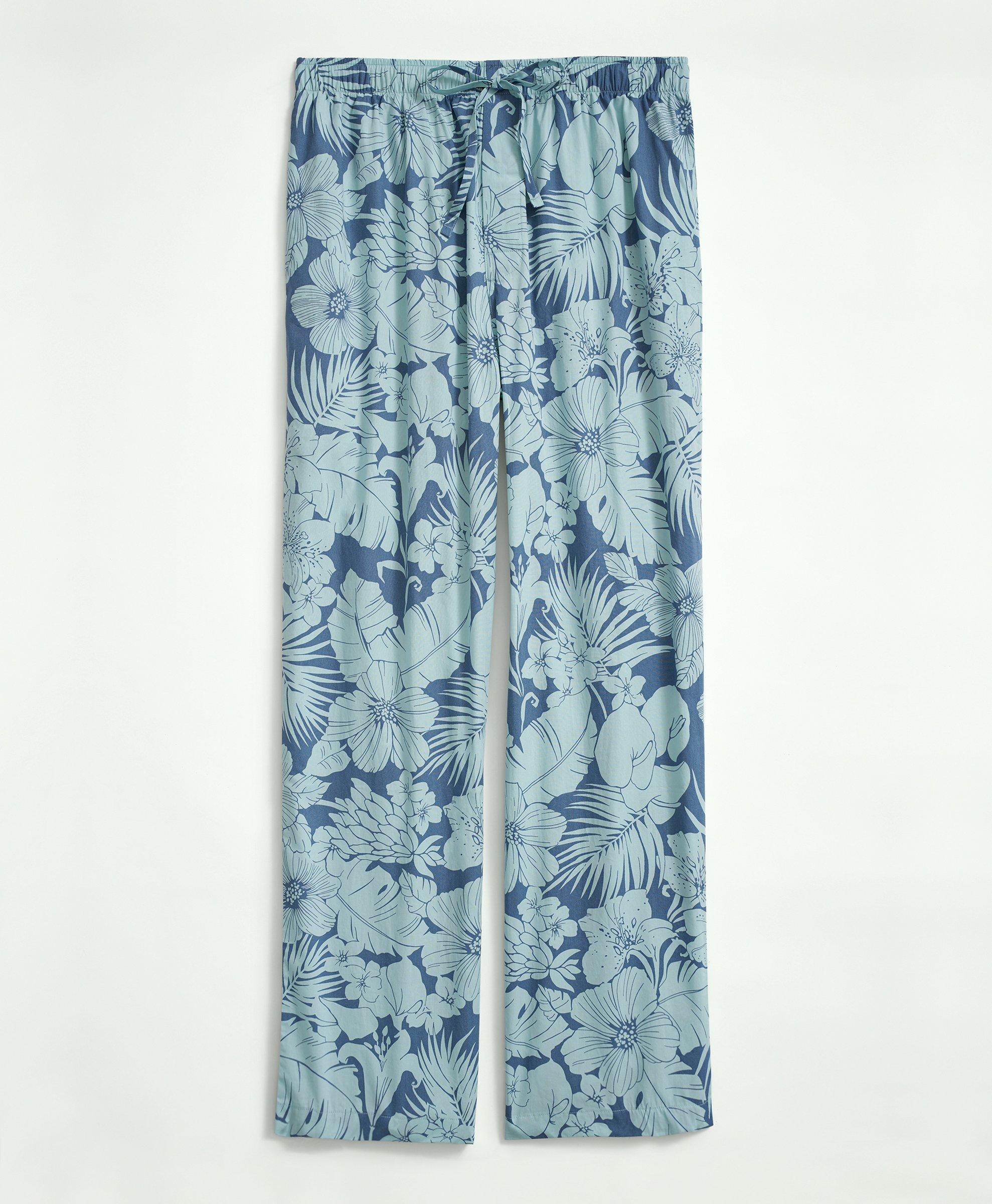 Cotton Poplin Floral Lounge Pants