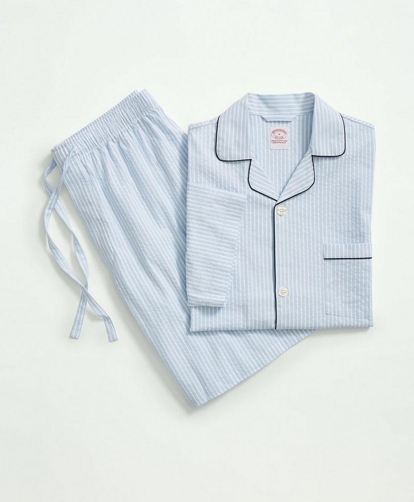 Cotton Seersucker Shorts Pajamas, image 1