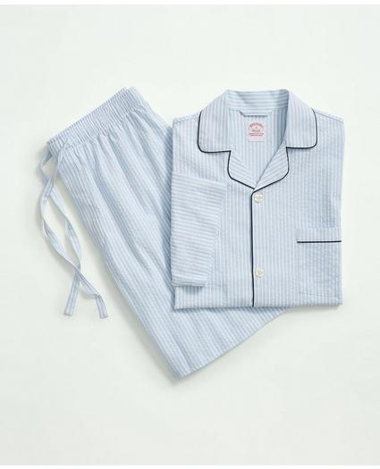 Cotton Seersucker Shorts Pajamas, image 1