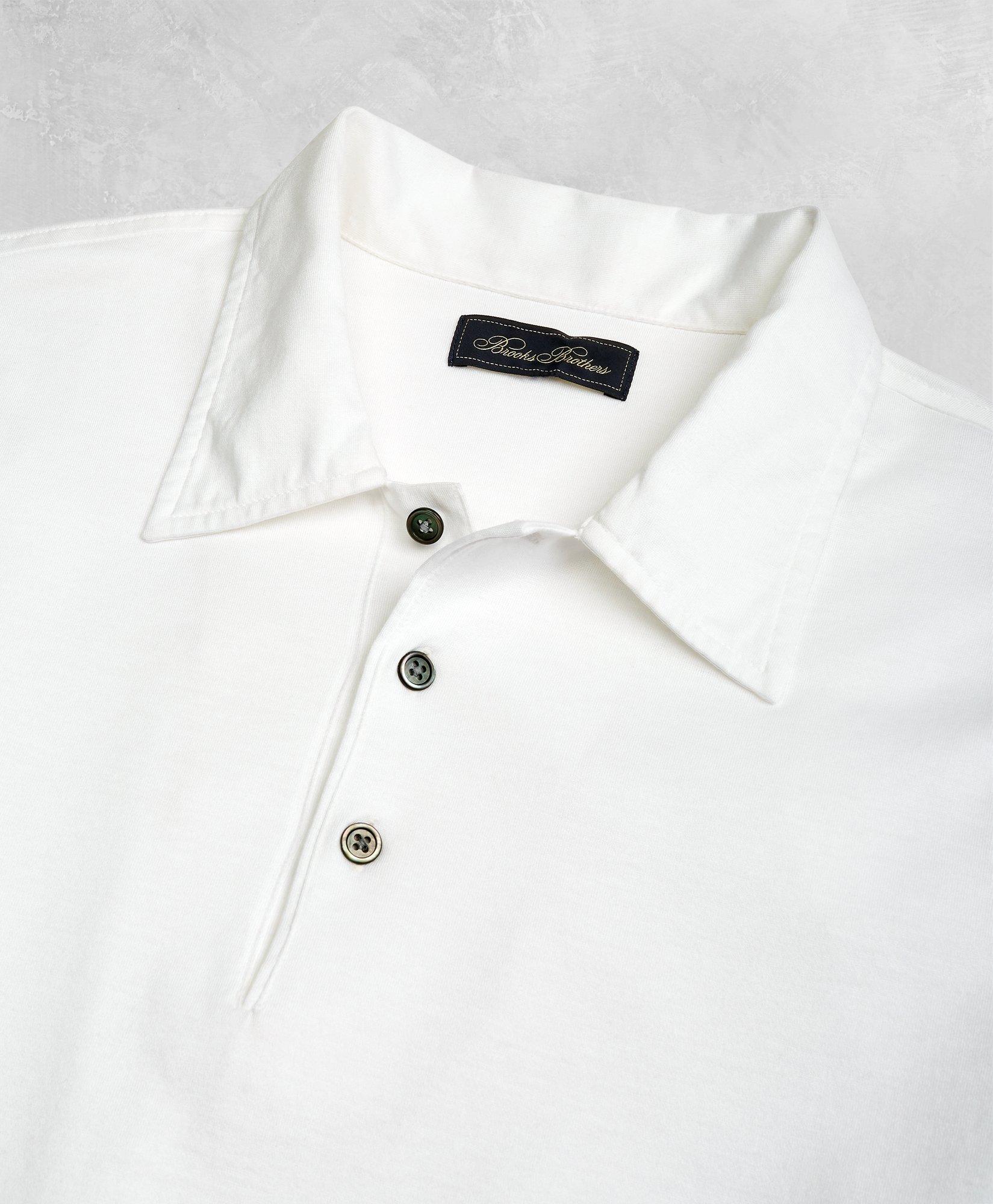 Brooks Brothers X MagnaReady Stretch Long Sleeve White Polo Button-Down  Collar with Magnetic Closures