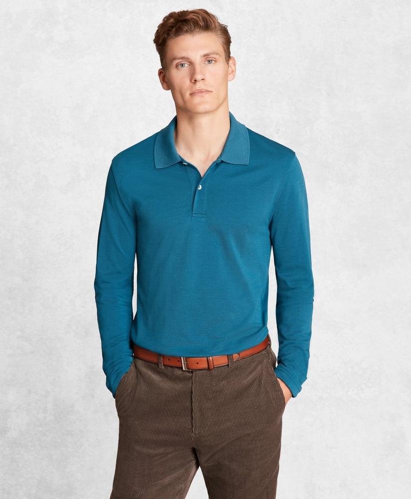 Golden Fleece® BrooksTech™ Two-Button Long-Sleeve Polo Shirt, image 5