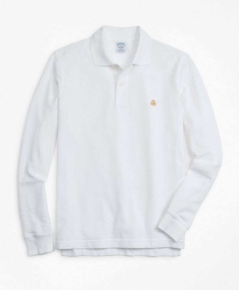 Slim Fit Supima® Long-Sleeve Performance Polo Shirt-Basic Colors, image 1