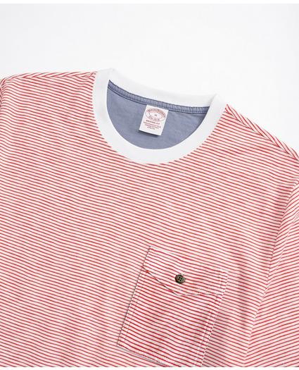 Striped Slub Cotton Pocket T-Shirt, image 2