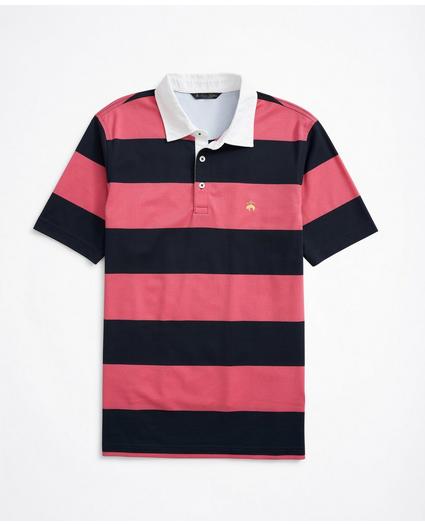 Slim Fit Rugby Stripe Stretch Pique Polo Shirt, image 1