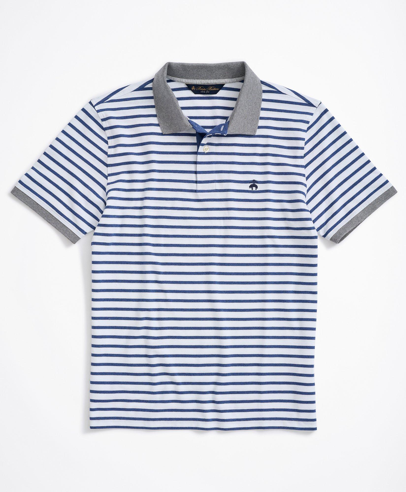 Brooks Brothers Men's Slim Fit Striped-Trim Polo Shirt