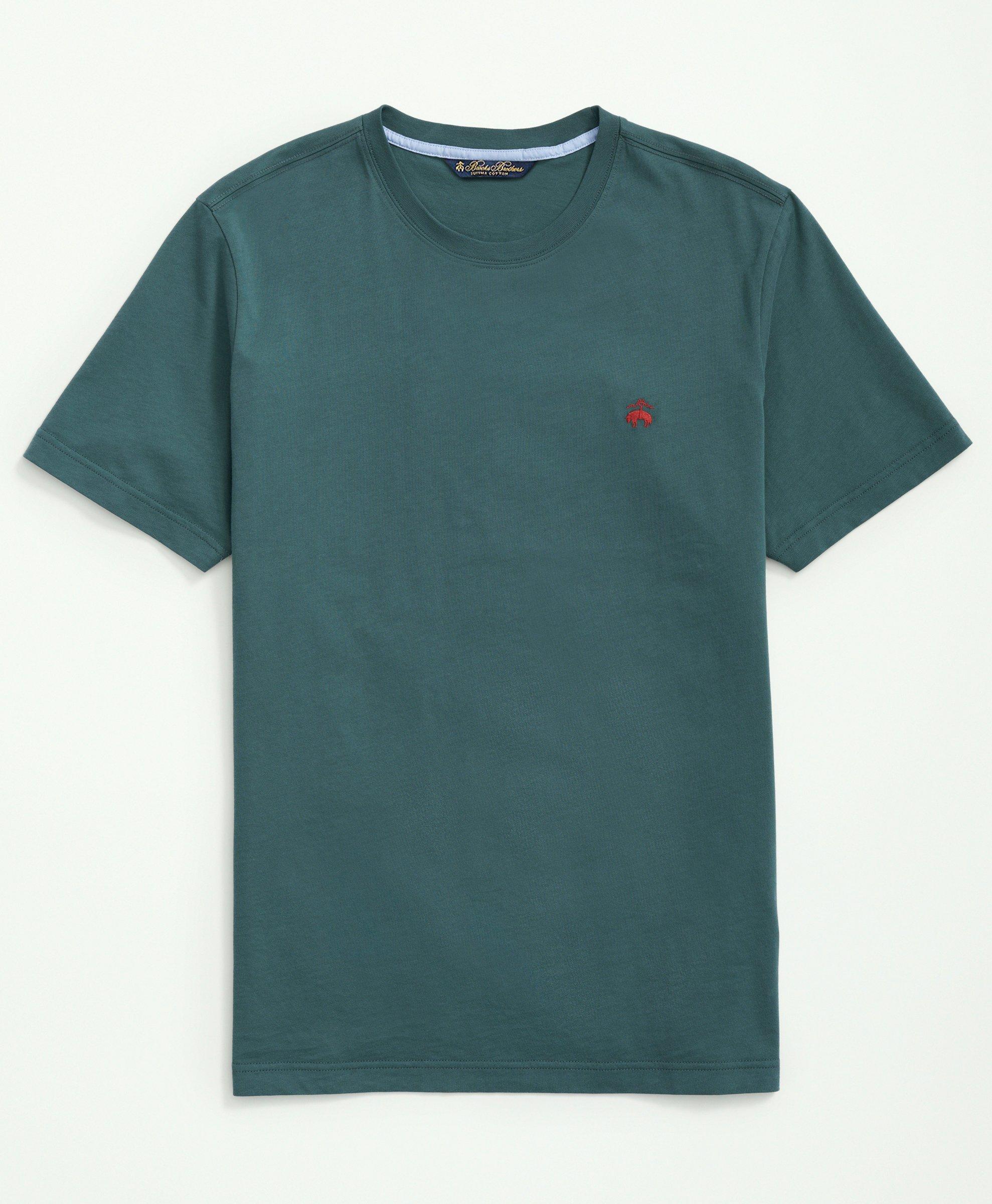 Washed Supima® Cotton Logo Crewneck T-Shirt, image 1