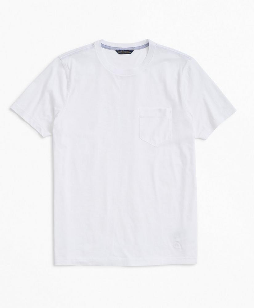 Washed Supima® Cotton Pocket Crewneck T-Shirt, image 1