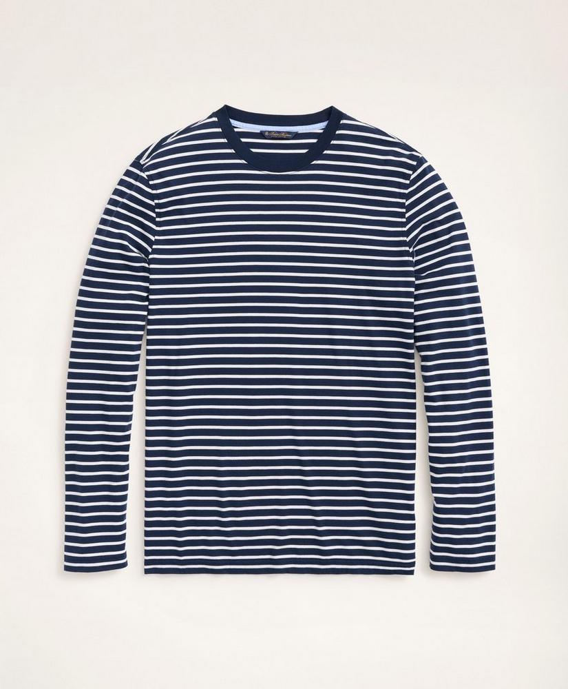 Supima® Cotton Stripe Long-Sleeve T-Shirt, image 1