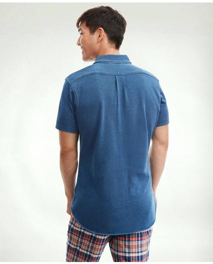 Washed Cotton Pique Short-Sleeve Knit Shirt, image 3