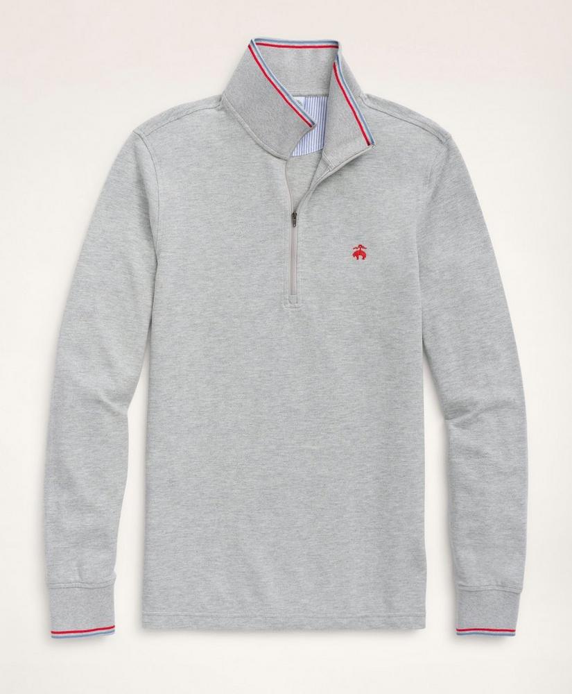 Supima® Cotton Pique Half-Zip Polo Shirt, image 1