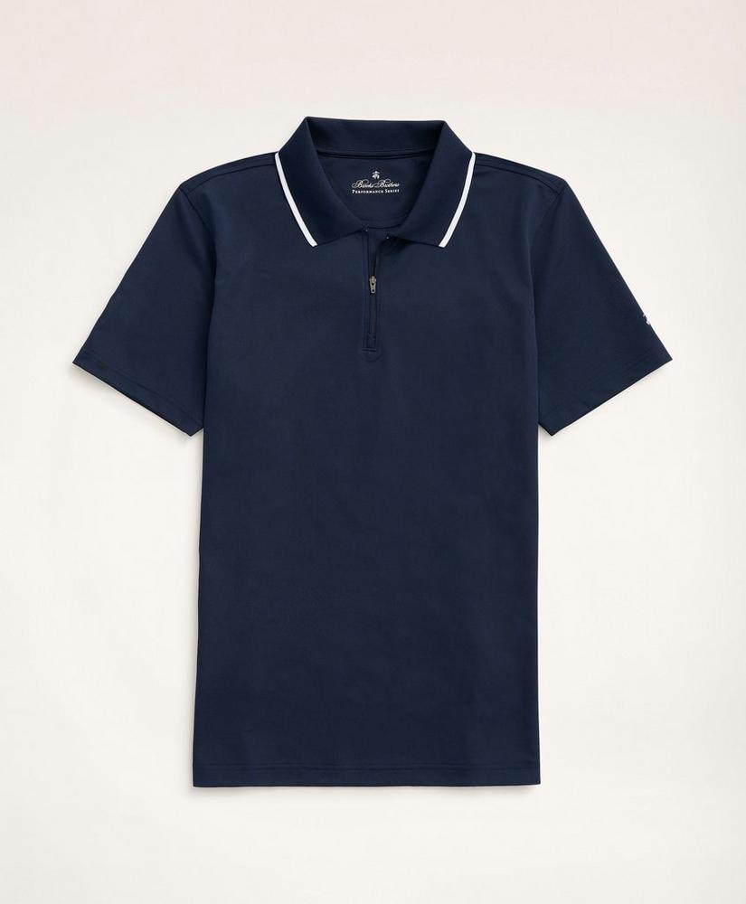 Brooks Brothers Stretch Performance Series Zip Jersey Polo Shirt, image 1
