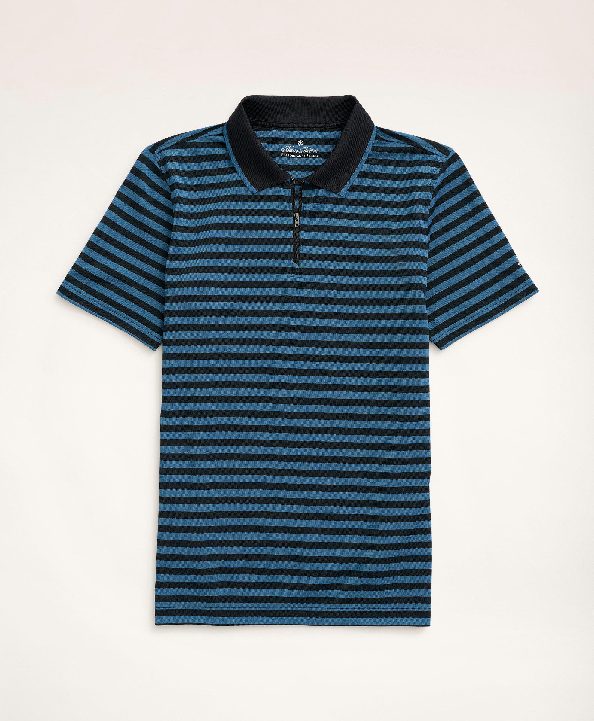 Brooks Brothers Stretch Performance Series Zip Jersey Polo Shirt