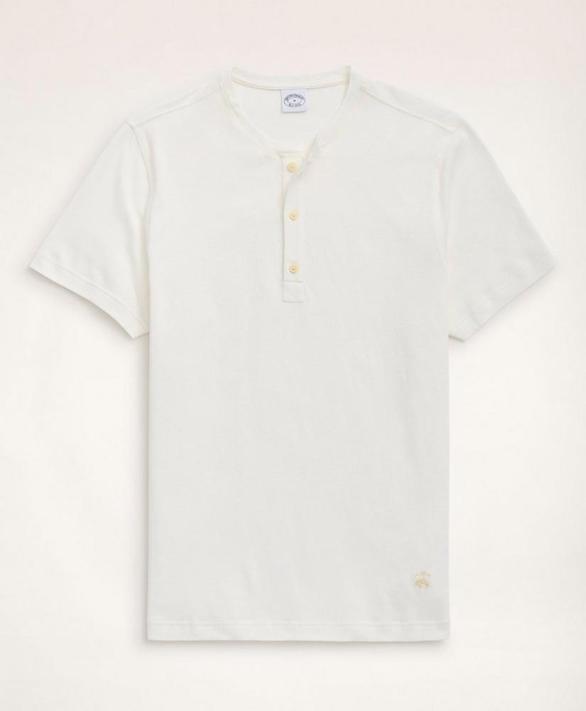 Washed Cotton Linen Henley, image 1
