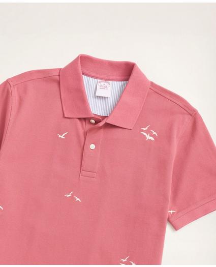 Original Fit Stretch Polo Shirt with Seagull Embroidery, image 2