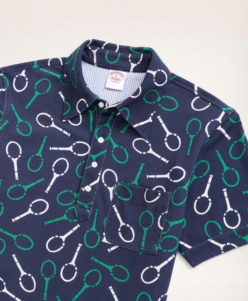 Original Fit Knit Pique Racquet Print Polo Shirt, image 2