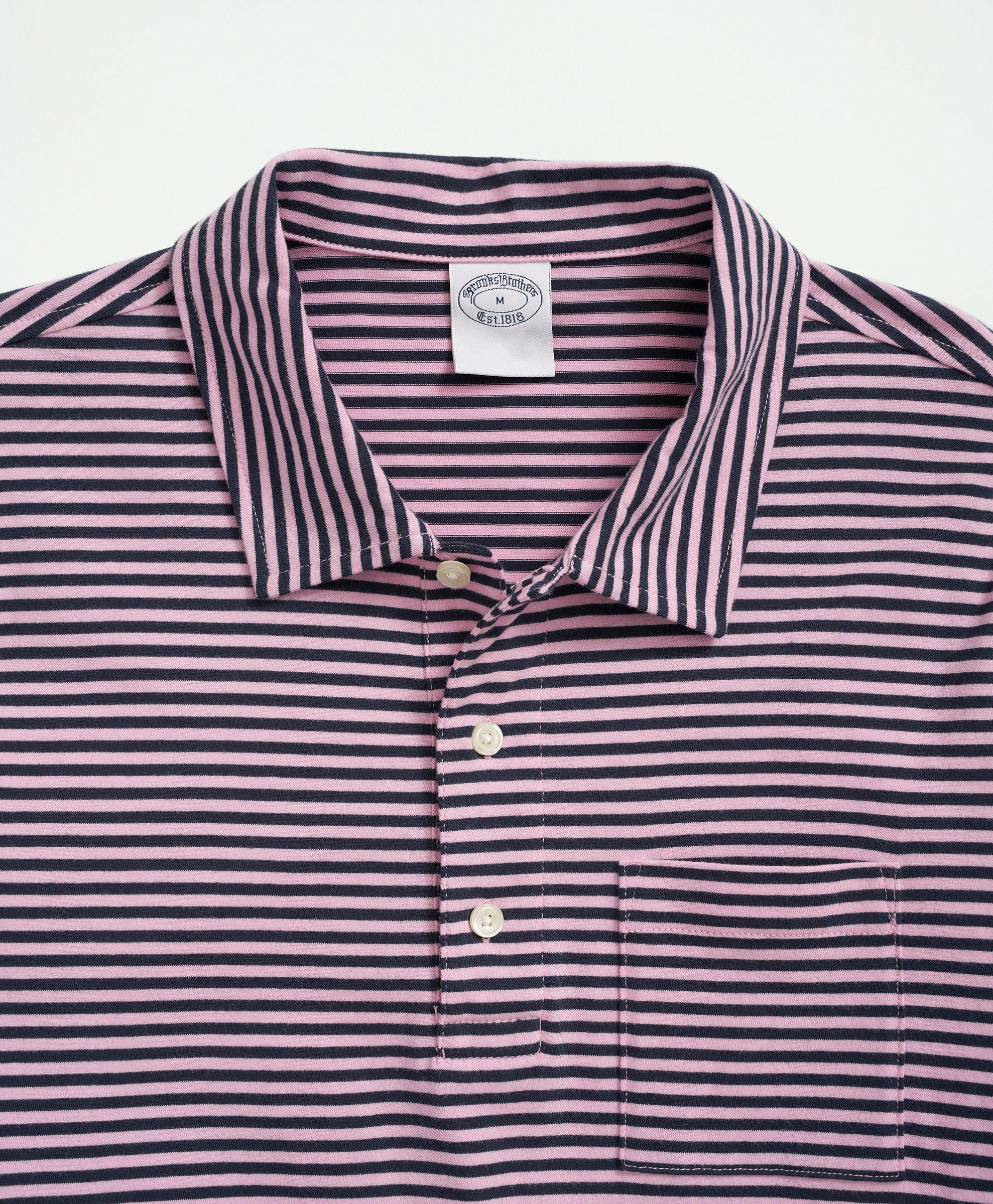 Vintage Washed Cotton Feeder Stripe Polo Shirt, image 2