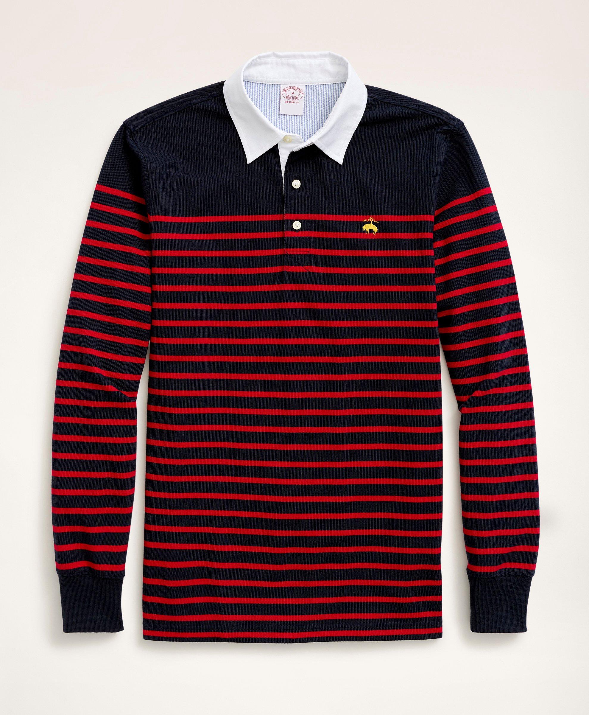 Supima® Cotton Mariner Stripe LongSleeve Polo Shirt