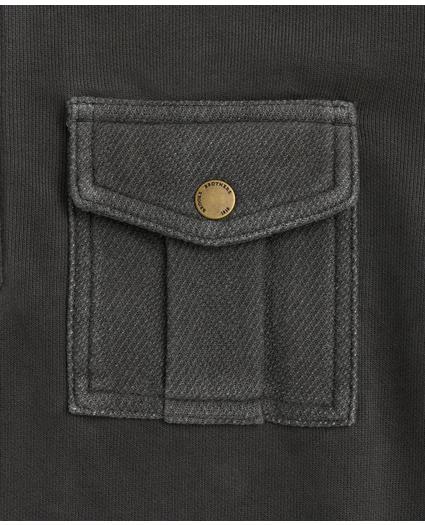 Cotton French Terry Half Zip Sweatshirt, image 2