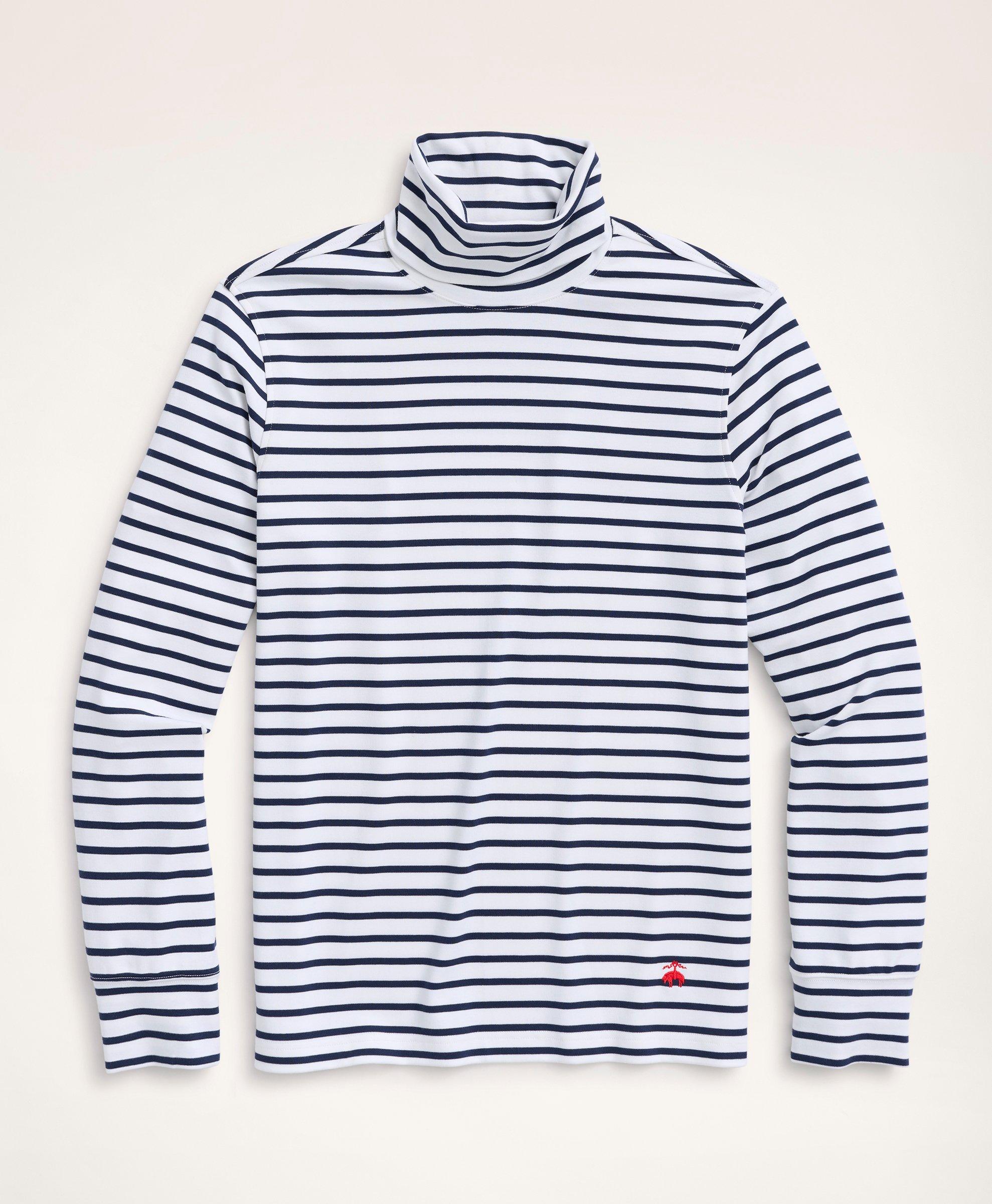 Mens striped outlet turtleneck shirt