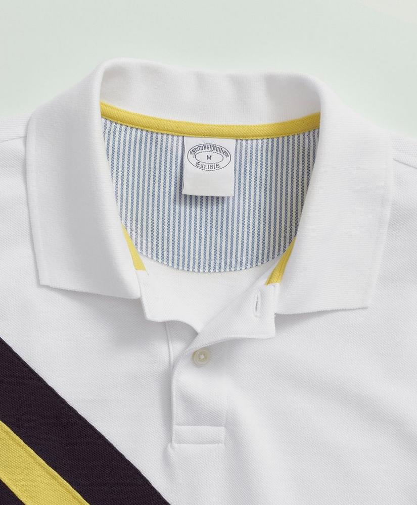 Cotton Pique Archive Stripe Polo Shirt, image 3