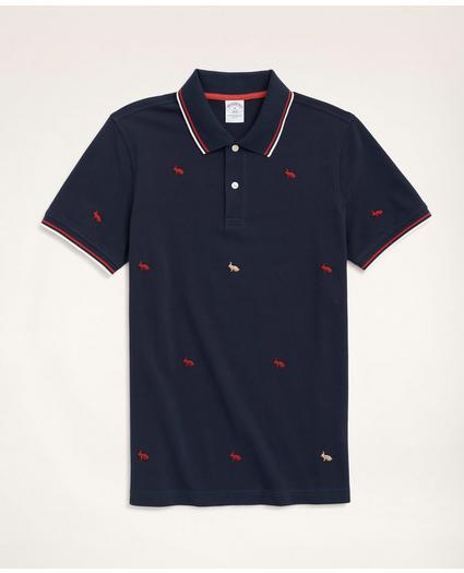 Men's Lunar New Year Cotton Pique Embroidered Rabbit Polo Shirt, image 1