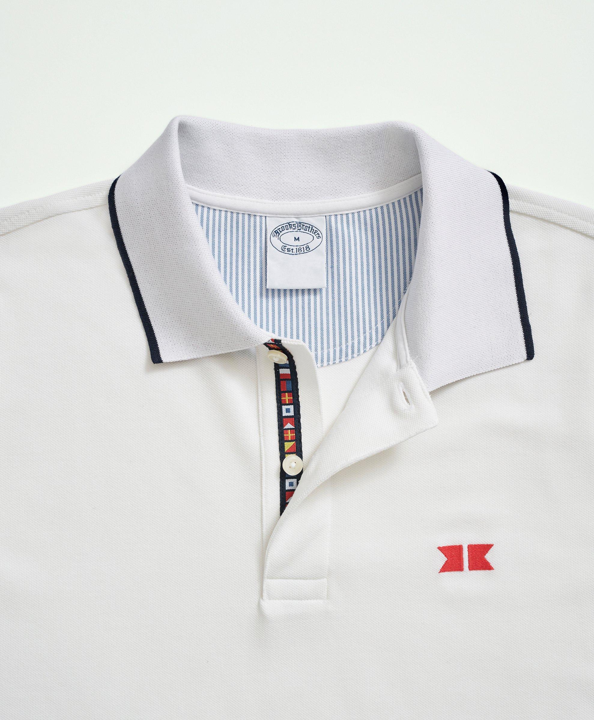 Slim Fit Under Collar Flag Polo