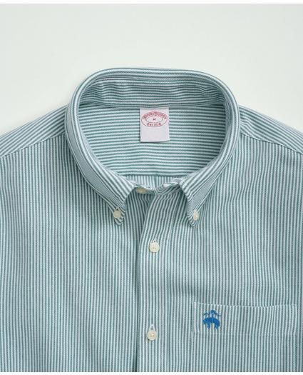 Slim Fit Cotton Pique Knit Candy Stripe Short-Sleeve Shirt, image 2