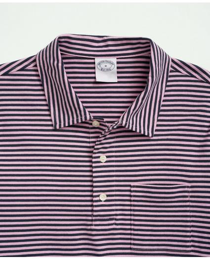 Vintage Washed Cotton Feeder Stripe Polo Shirt, image 2