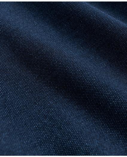 Vintage Pique Indigo Short-Sleeve Polo Shirt, image 3