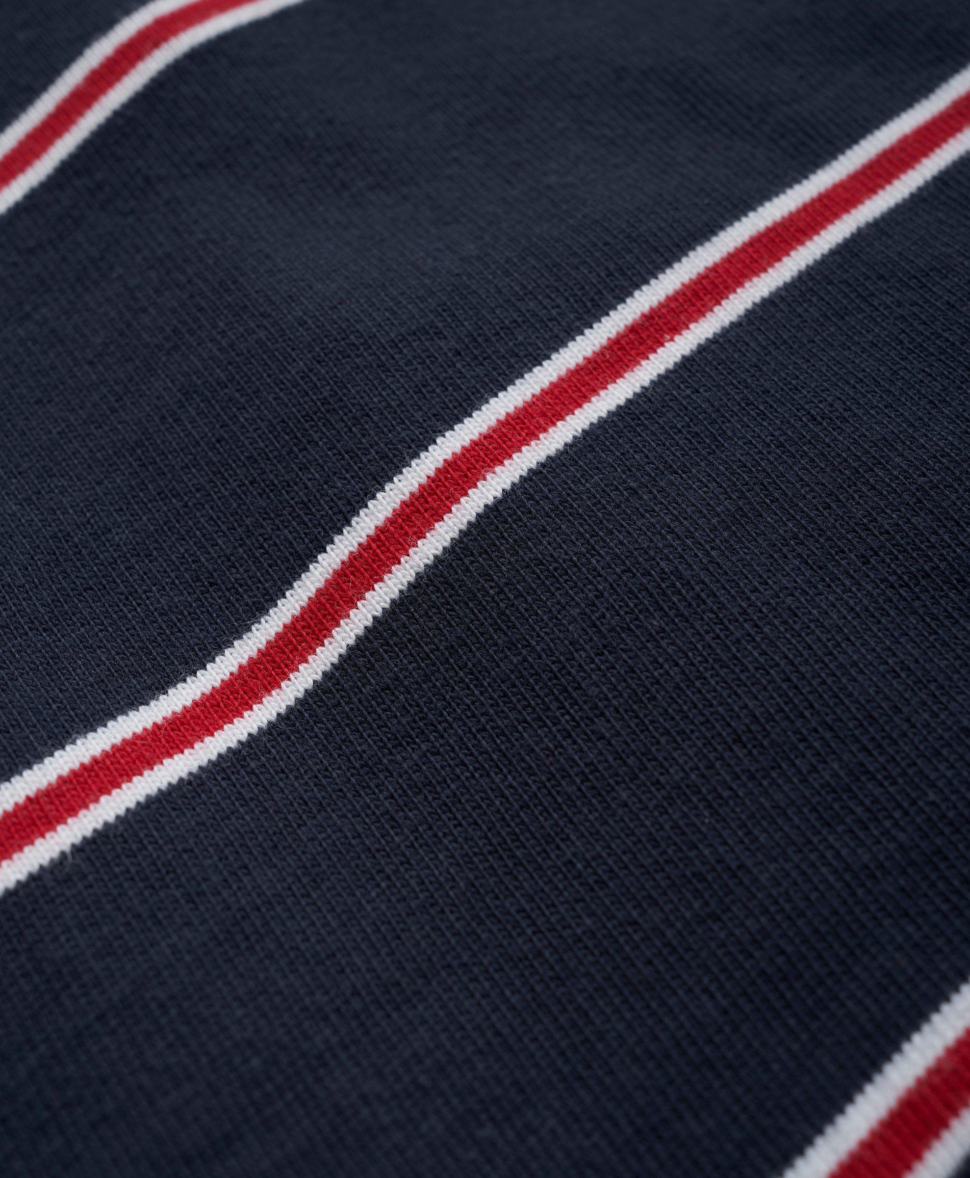 Stripe Accent Monogram T-Shirt - Luxury Blue