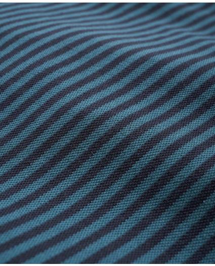Golden Fleece® Stretch Supima® Cotton Pique Long-Sleeve Feeder Striped Polo Shirt, image 4