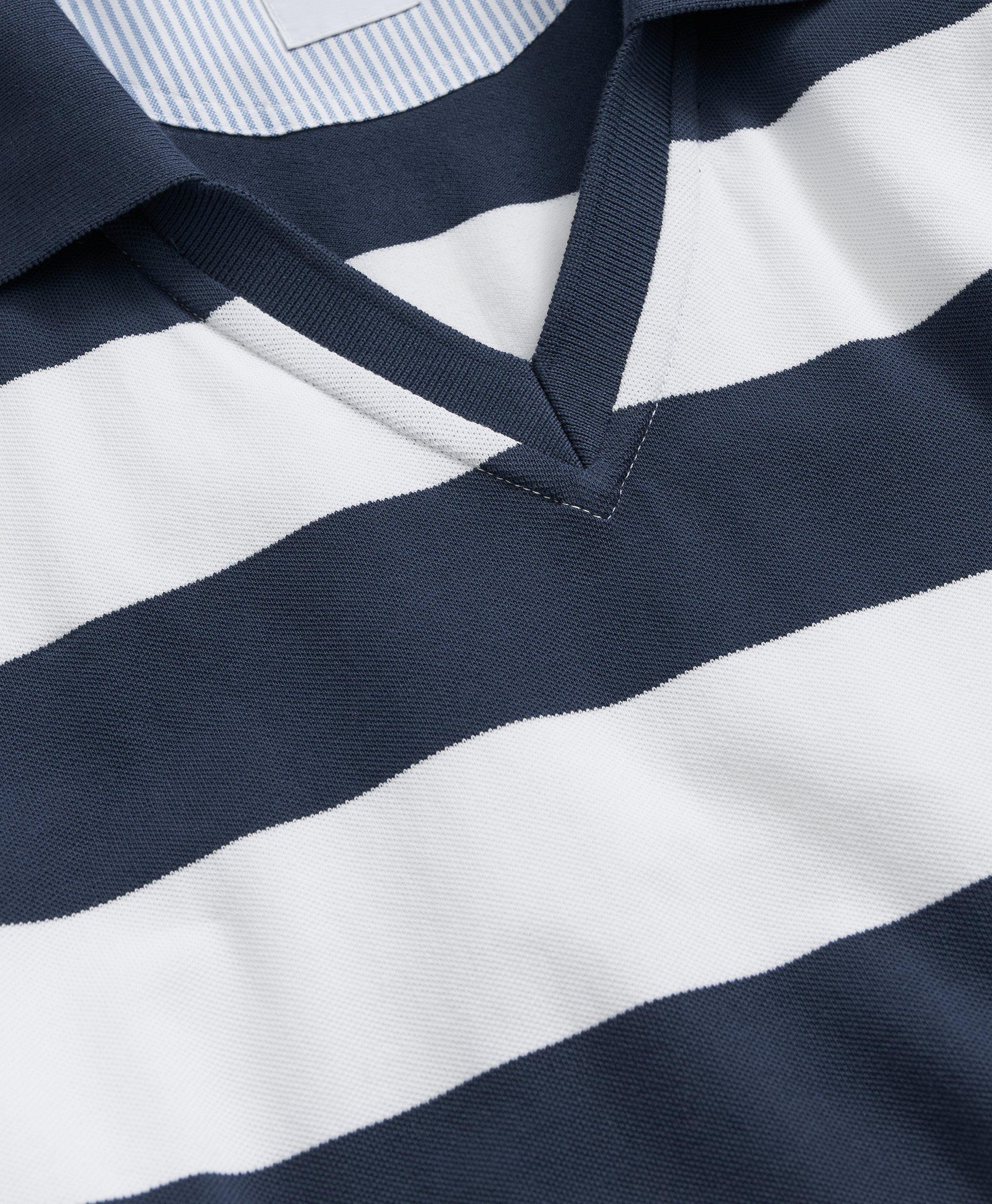 Johnny Collar Rugby Stripe Polo Shirt in Supima® Cotton 
