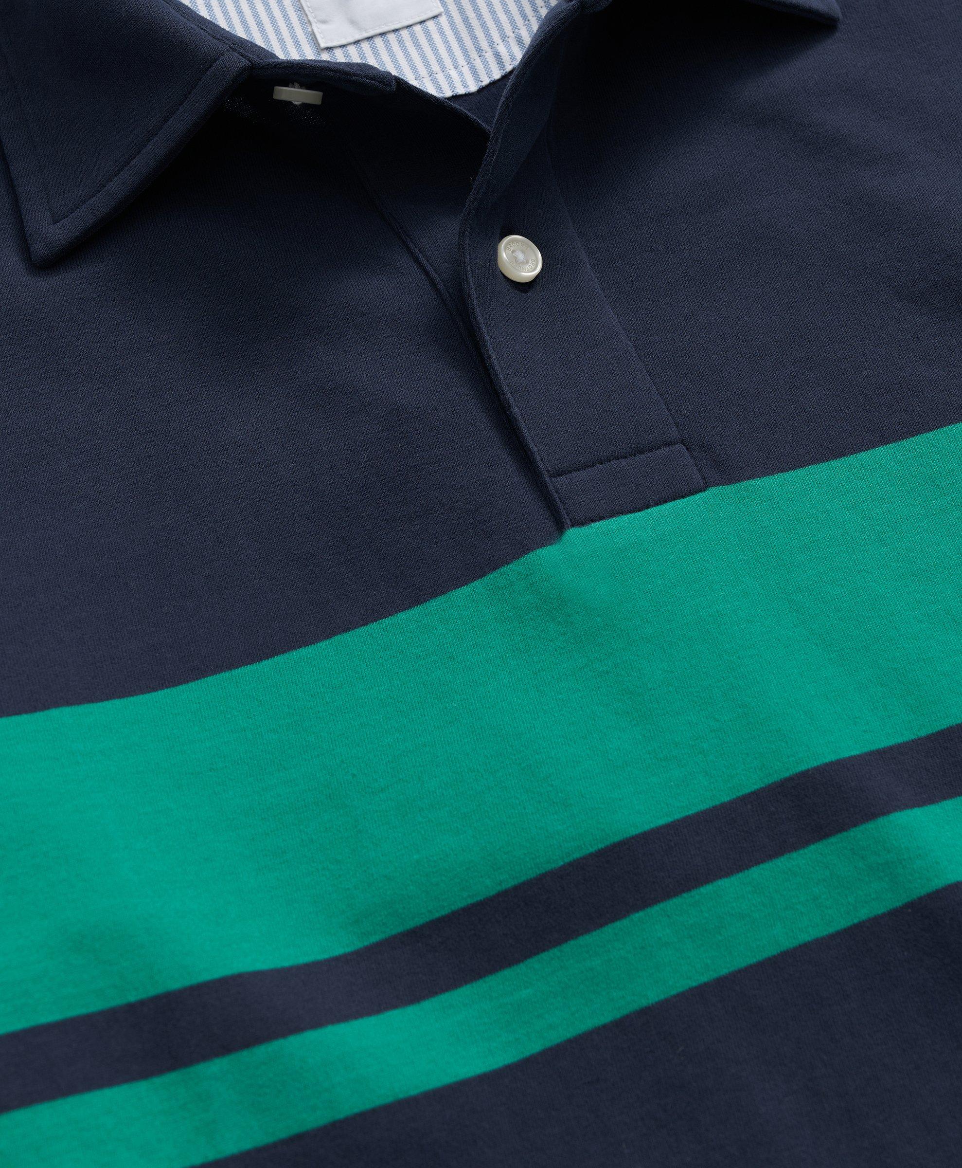 Chest Stripe Polo Shirt In Peached Cotton