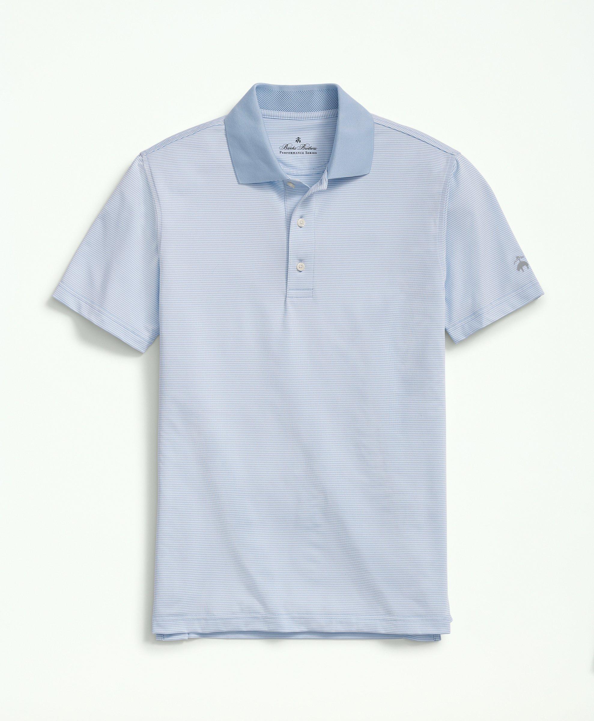 Brooks Brothers Performance Series Micro Stripe Jersey Polo Shirt In Green