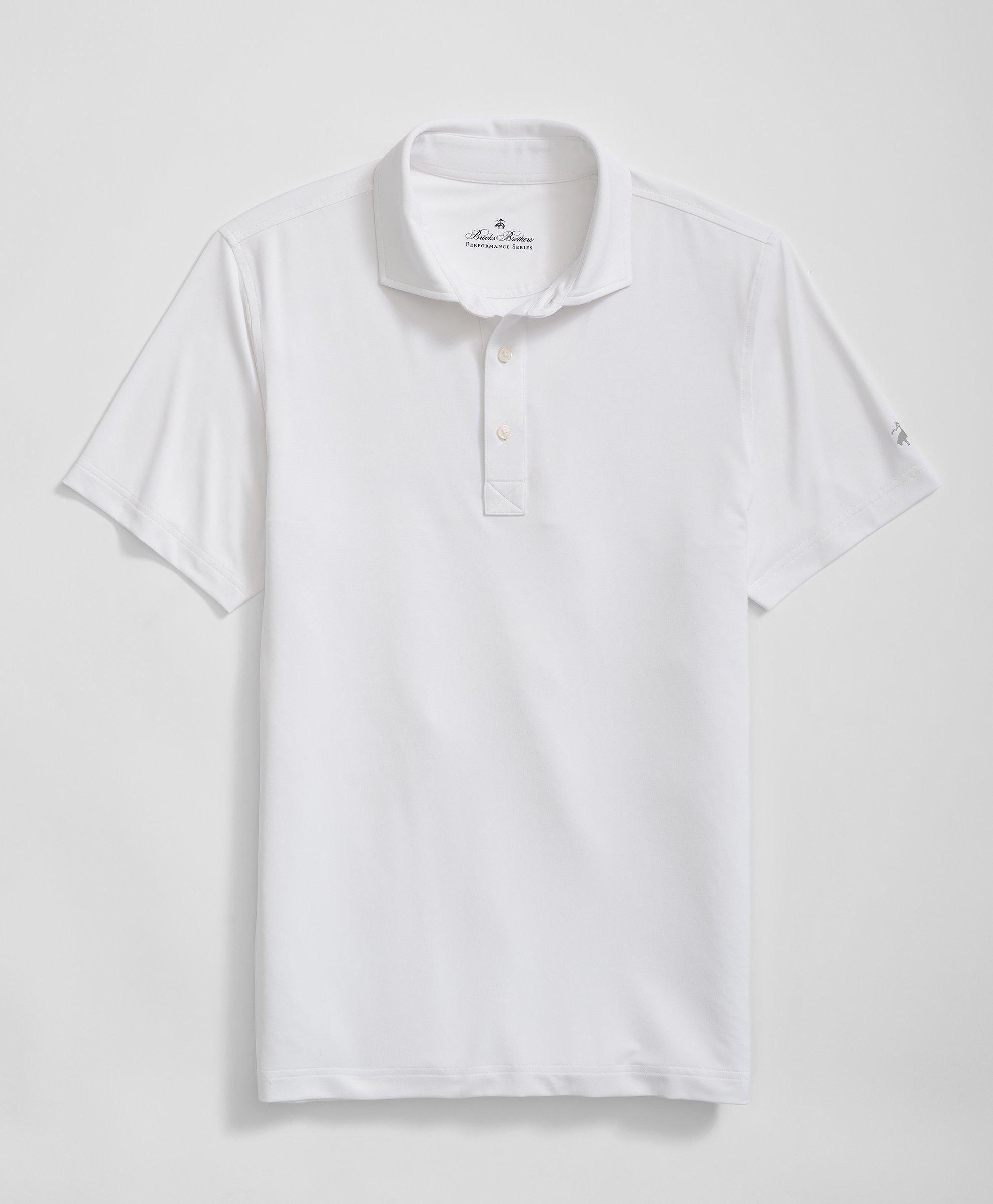 Brooks Brothers Performance Series Spread Collar Polo Shirt In White
