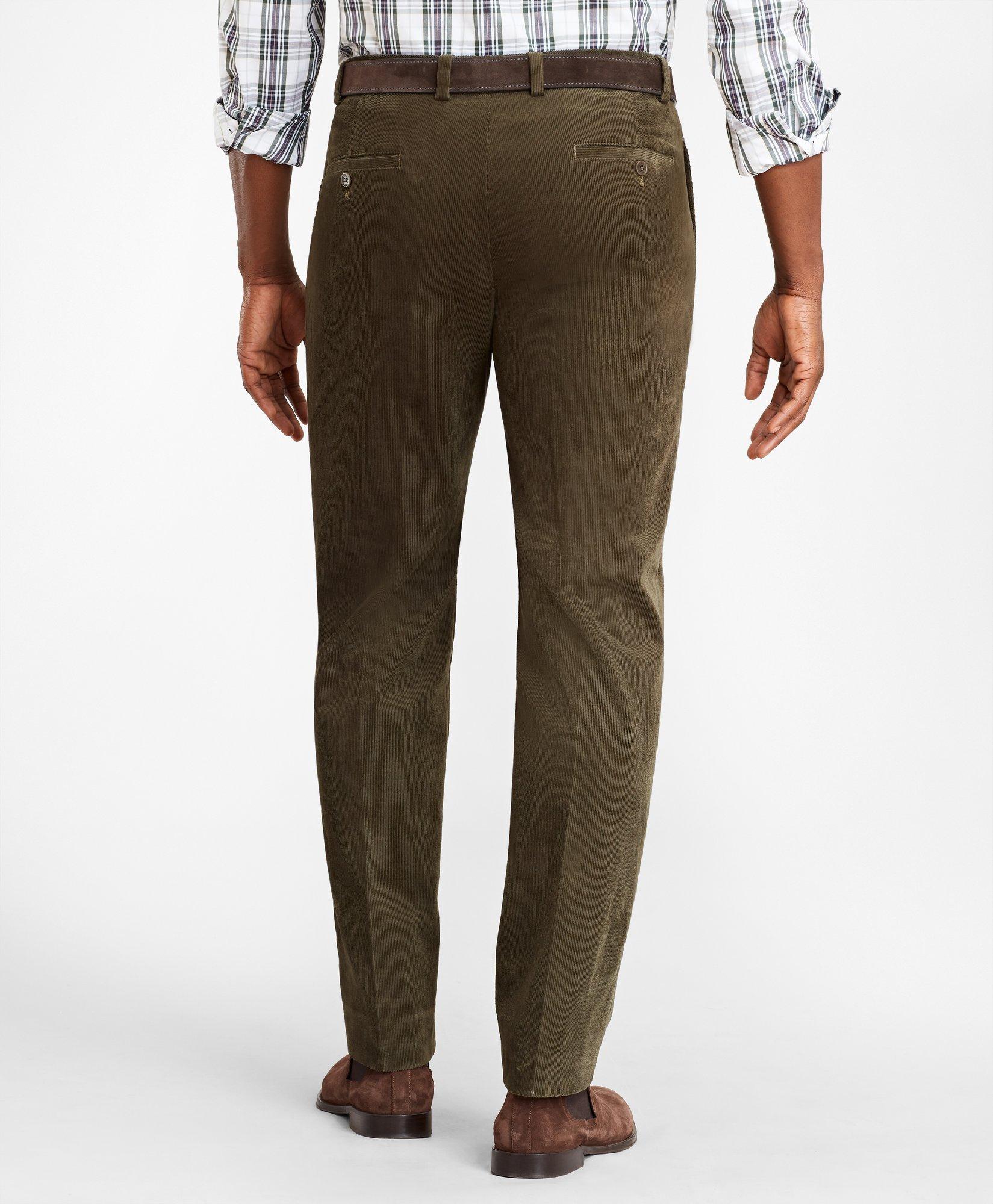 Stretch Cotton Fine-Wale Corduroy Embroidered Pants