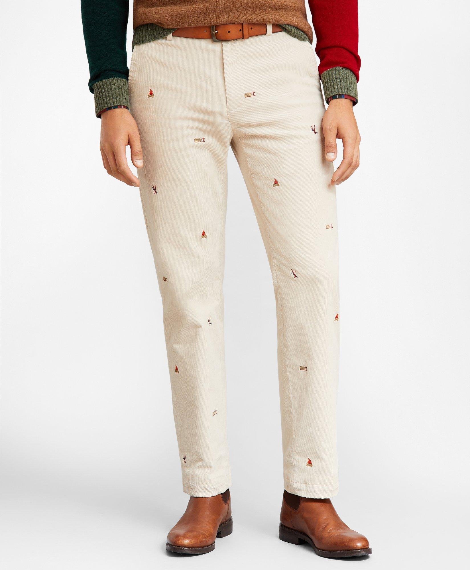 Clark Fit Embroidered Corduroy Pants