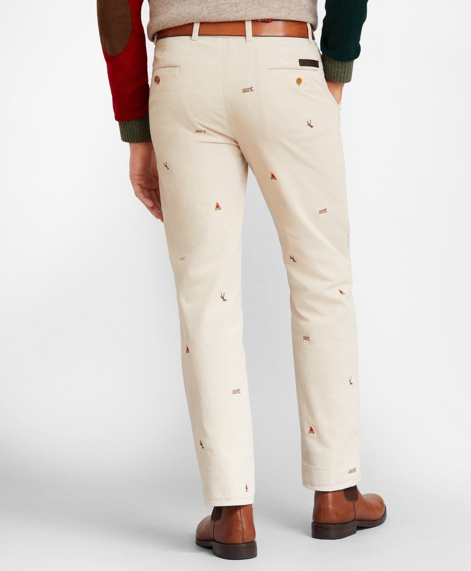 Clark Fit Embroidered Corduroy Pants