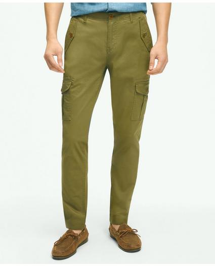 Washed Cotton Stretch Cargo Pants, image 1