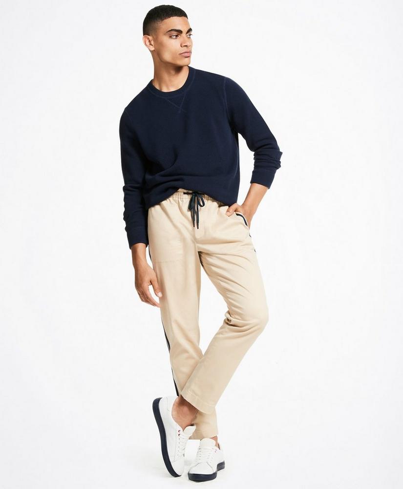 Stretch Washed Cotton Track Pants, image 1