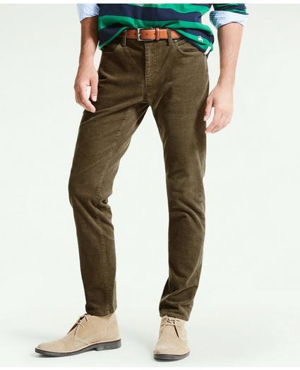 Slim Fit Five-Pocket Stretch Corduroy Pants, image 1