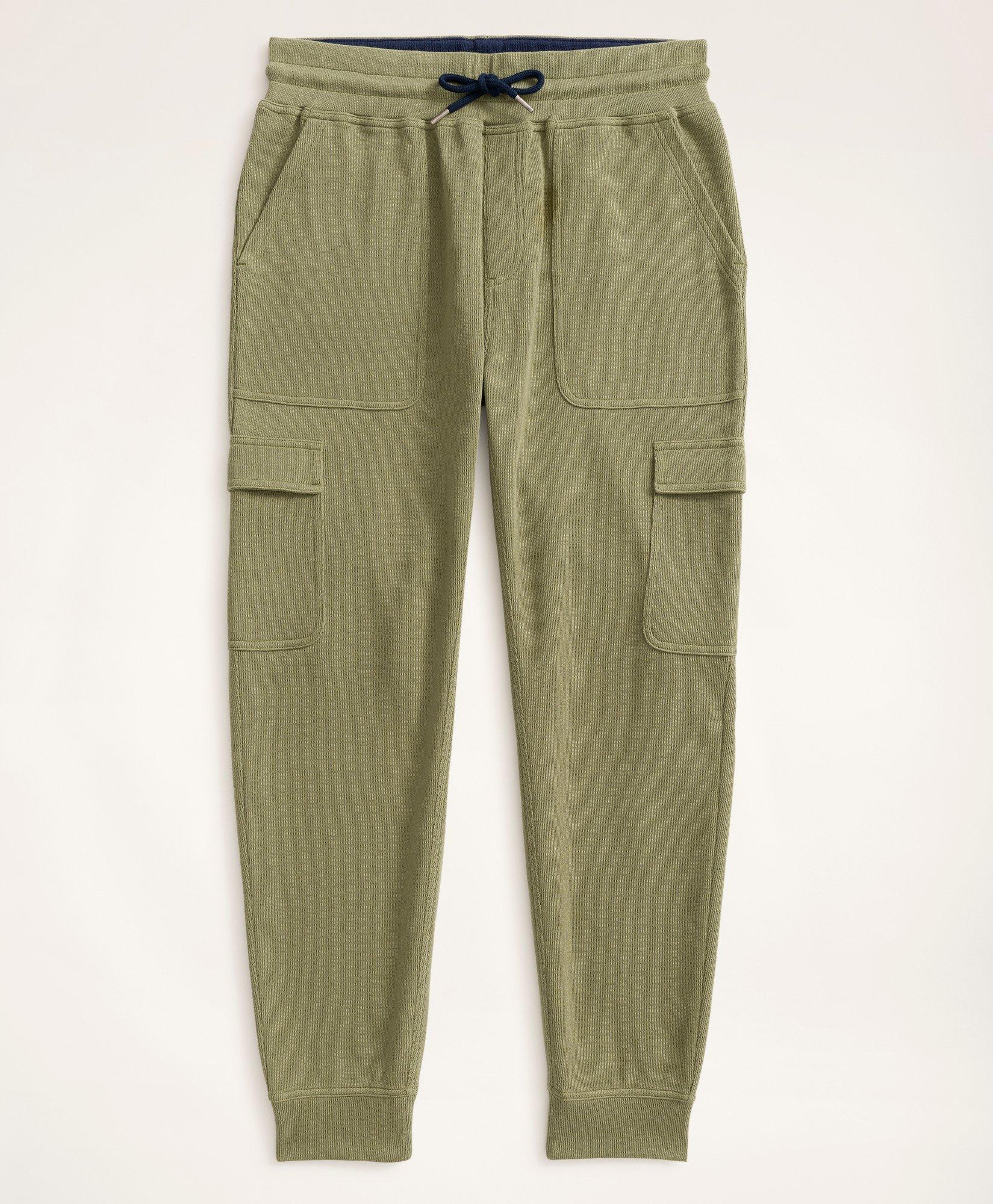 Women Olive Terry Side Pocket Joggers