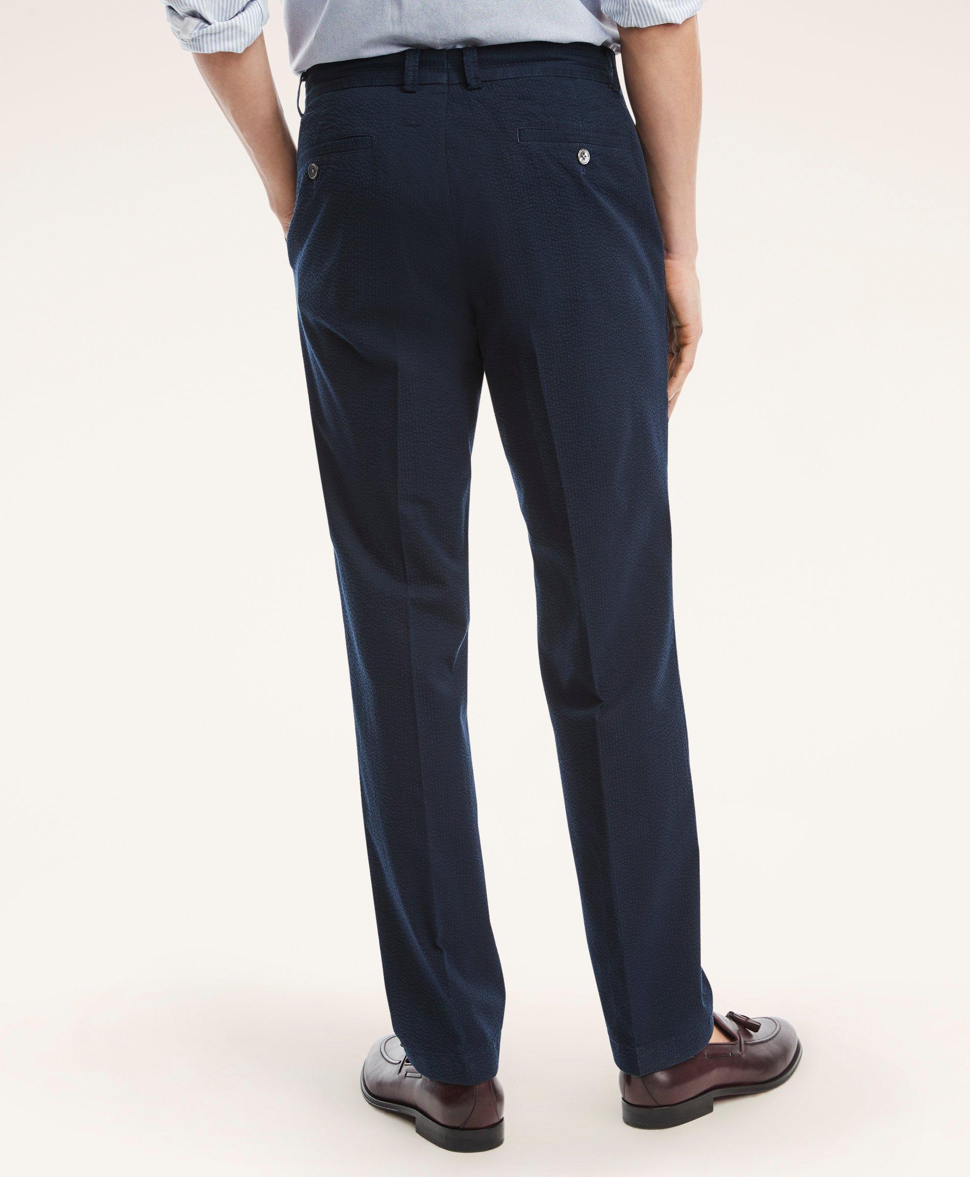 Milano Slim-Fit Cotton Seersucker Pants