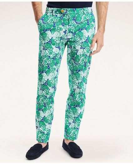 Milano Slim-Fit Stretch Cotton Butterfly Print Chino Pants, image 1