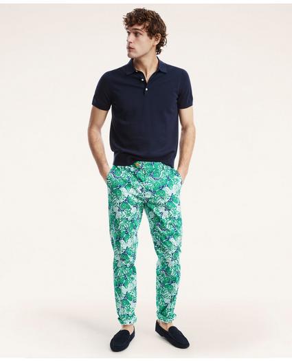 Milano Slim-Fit Stretch Cotton Butterfly Print Chino Pants, image 2